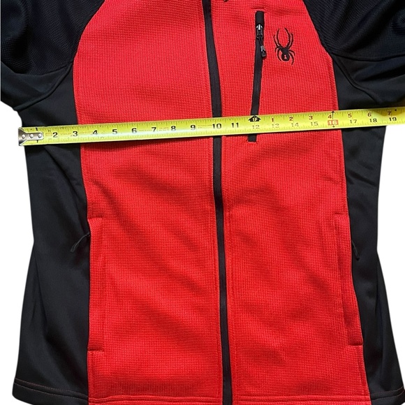 Spyder Men's Medium Raider 2.0 Full Zip Jacket Red Black Zippered Pockets - Picture 3 of 10